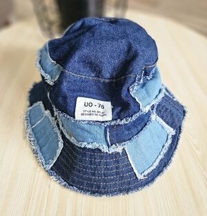 UO-76 Ripped Unisex Denim Cotton Bucket Hats.